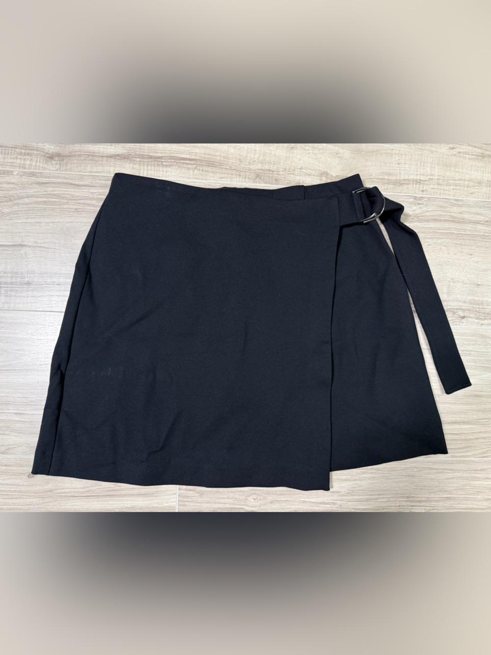 SPANX Black Mini Faux Wrap Skirt